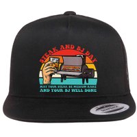 Steak And Bj Day Funny Retro Flat Bill Trucker Hat