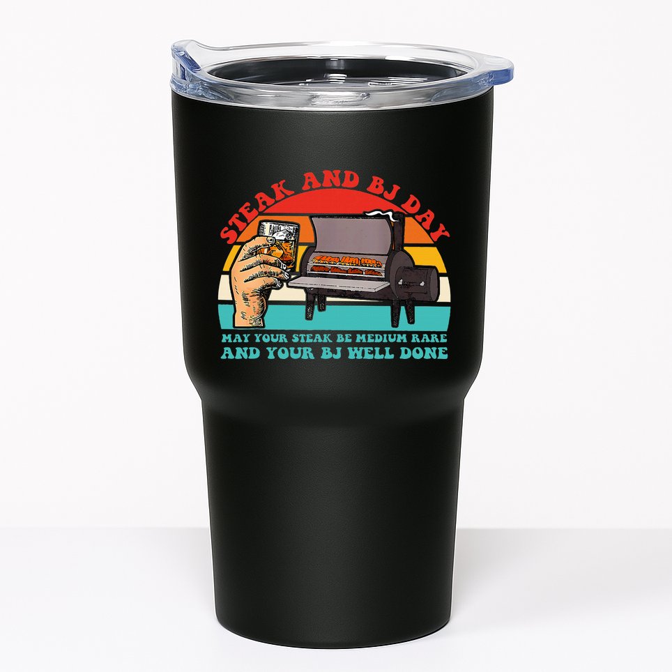 Steak And Bj Day Funny Retro Tumbler