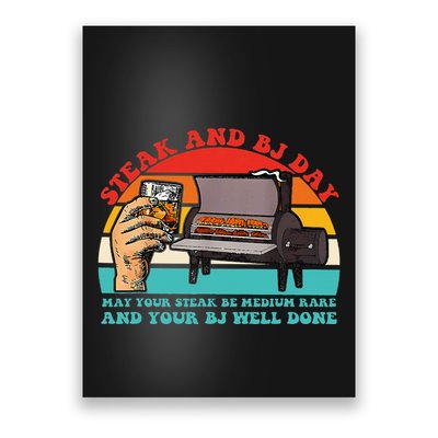 Steak And Bj Day Funny Retro Poster