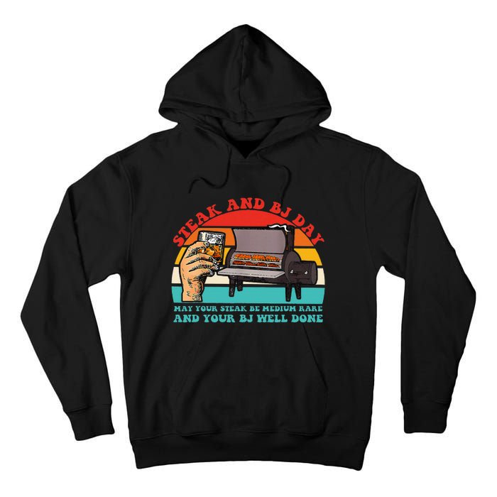 Steak And Bj Day Funny Retro Tall Hoodie