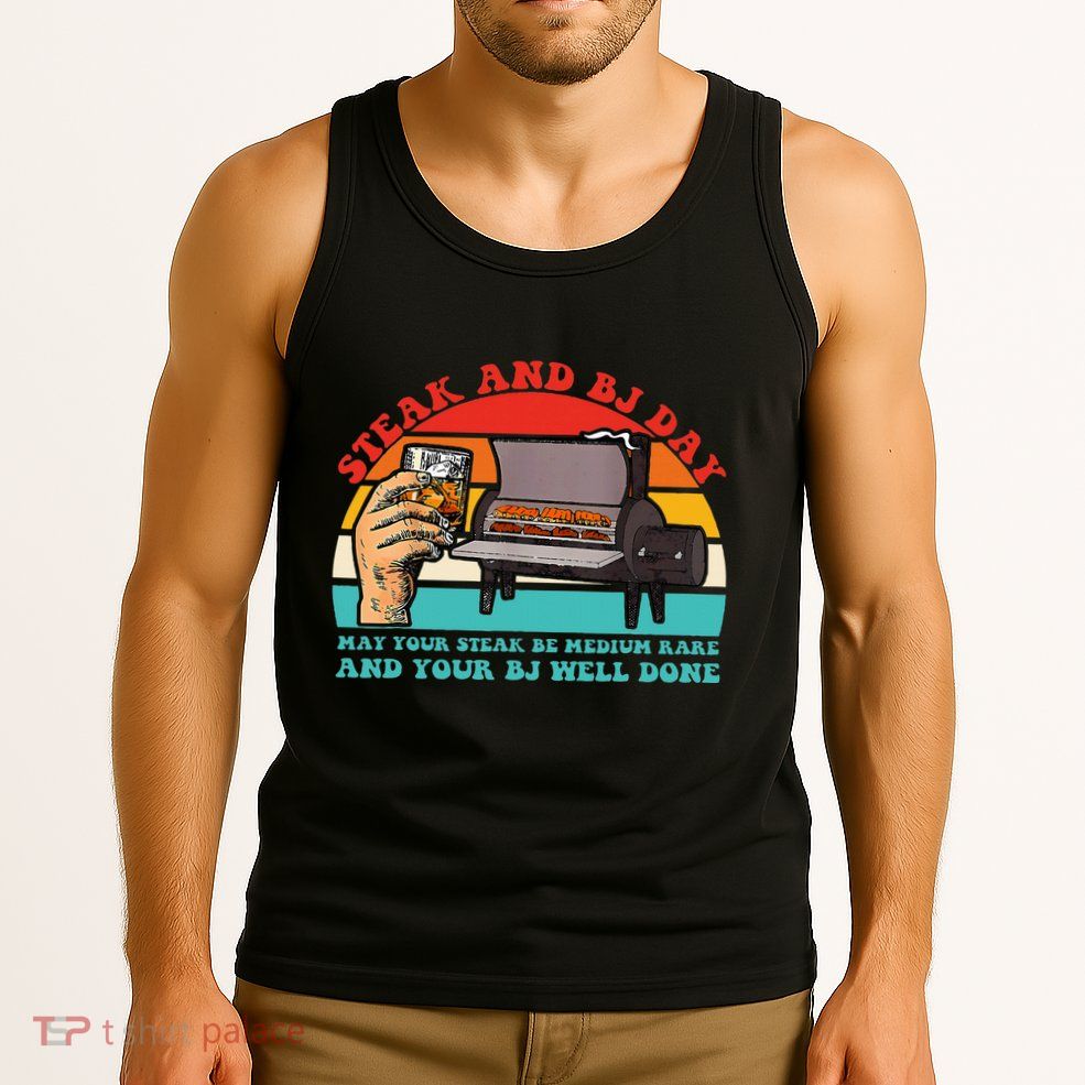 Steak And Bj Day Funny Retro Tank Top