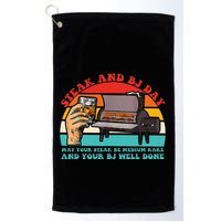 Steak And Bj Day Funny Retro Golf Towel