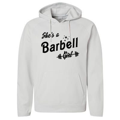 Shes A Barbell Girl Performance Fleece Hoodie