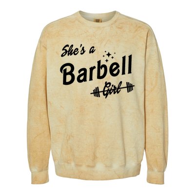 Shes A Barbell Girl Colorblast Crewneck Sweatshirt