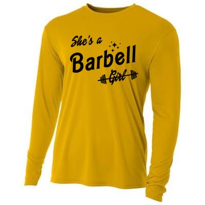 Shes A Barbell Girl Cooling Performance Long Sleeve Crew