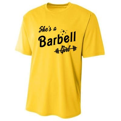 Shes A Barbell Girl Performance Sprint T-Shirt