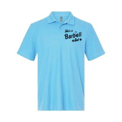 Shes A Barbell Girl Softstyle Adult Sport Polo