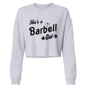 Shes A Barbell Girl Cropped Pullover Crew