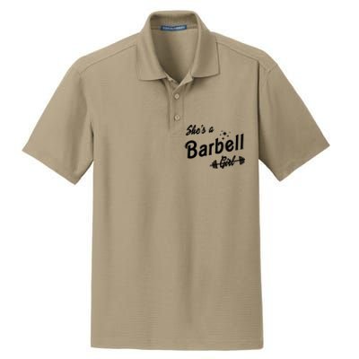 Shes A Barbell Girl Dry Zone Grid Polo