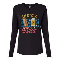 She’S A Brat Couples Oktoberfest Matching Drinking Team Womens Cotton Relaxed Long Sleeve T-Shirt