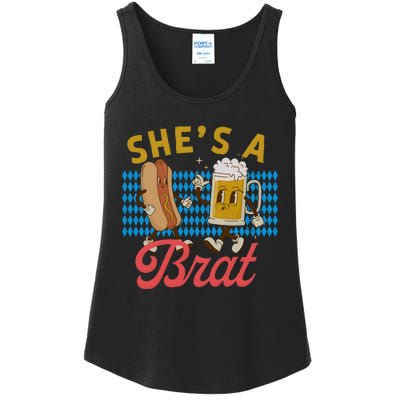 She’S A Brat Couples Oktoberfest Matching Drinking Team Ladies Essential Tank