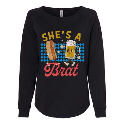 She’S A Brat Couples Oktoberfest Matching Drinking Team Womens California Wash Sweatshirt