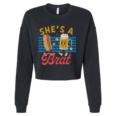 She’S A Brat Couples Oktoberfest Matching Drinking Team Cropped Pullover Crew