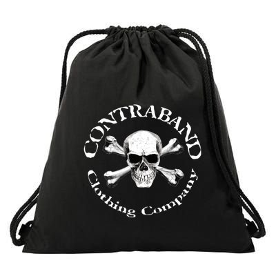 Skull And Bones Oval Logo Drawstring Bag