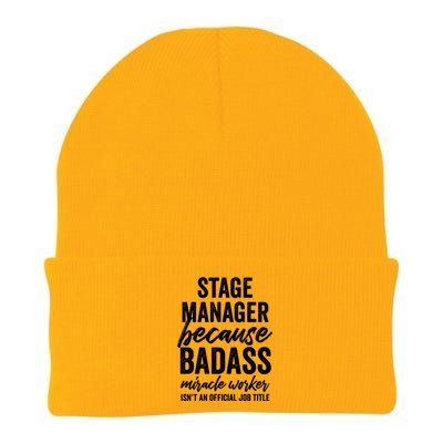 Stage Ager Badass Miracle Worker Isn't Job Title Cool Gift Knit Cap Winter Beanie