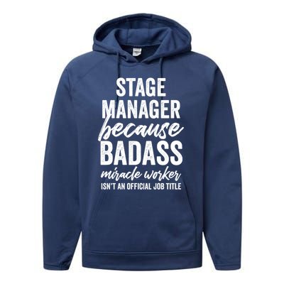 Stage Ager Badass Miracle Worker Isn't Job Title Cool Gift Performance Fleece Hoodie