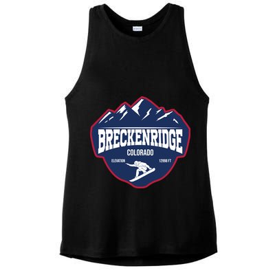 Ski At Breckenridge Colorado Ladies PosiCharge Tri-Blend Wicking Tank