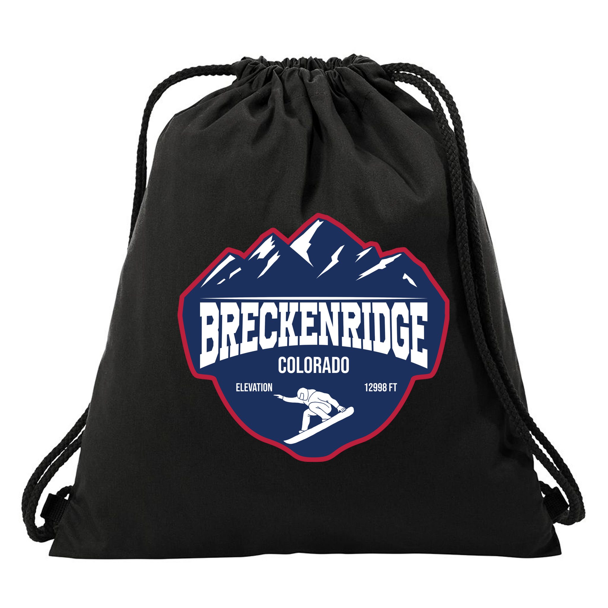 Ski At Breckenridge Colorado Drawstring Bag
