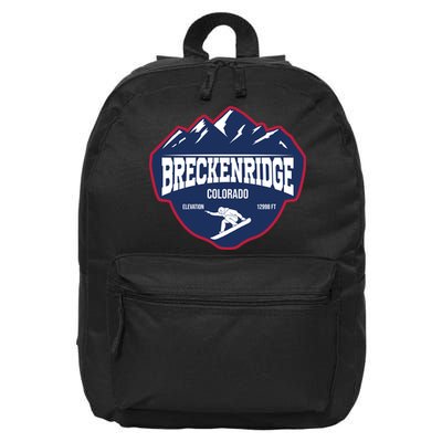 Ski At Breckenridge Colorado 16 in Basic Backpack