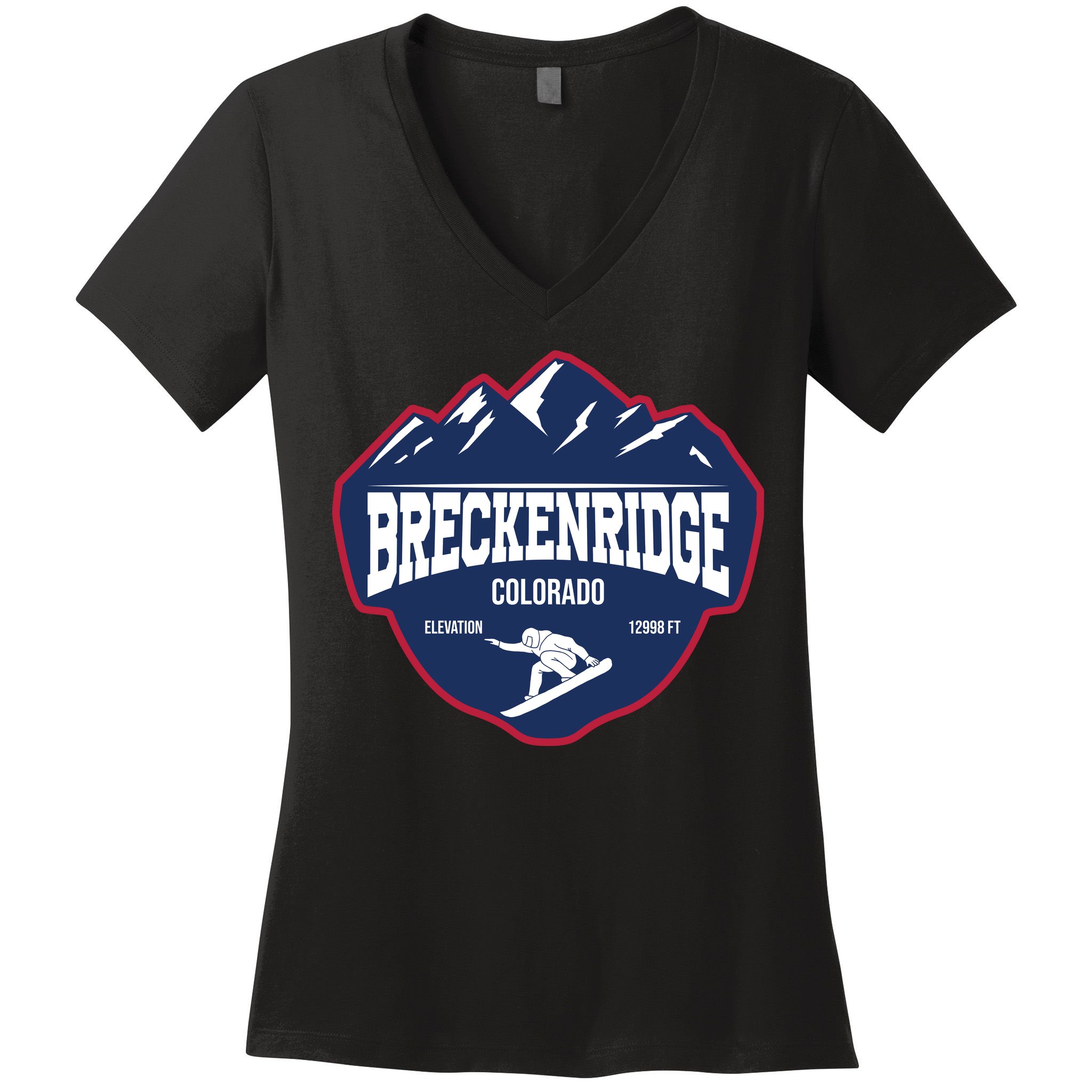 Ski At Breckenridge Colorado Women's V-Neck T-Shirt