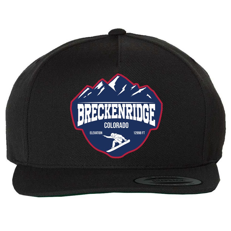 Ski At Breckenridge Colorado Wool Snapback Cap