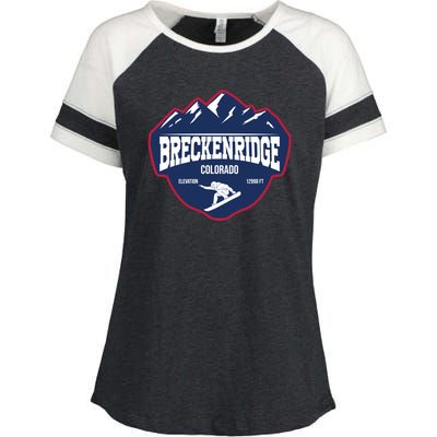 Ski At Breckenridge Colorado Enza Ladies Jersey Colorblock Tee