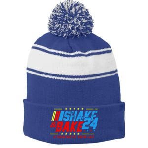 Shake And Bake 24 If You're Not 1st You're Last Stripe Pom Pom Beanie