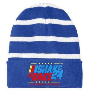 Shake And Bake 24 If You're Not 1st You're Last Striped Beanie with Solid Band