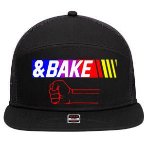 Shake And Bake Funny Family Lover Dad Daughter Son Matching 7 Panel Mesh Trucker Snapback Hat