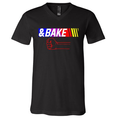 Shake And Bake Funny Family Lover Dad Daughter Son Matching V-Neck T-Shirt