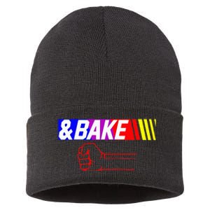 Shake And Bake Funny Family Lover Dad Daughter Son Matching Sustainable Knit Beanie