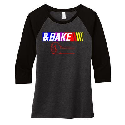 Shake And Bake Funny Family Lover Dad Daughter Son Matching Women's Tri-Blend 3/4-Sleeve Raglan Shirt