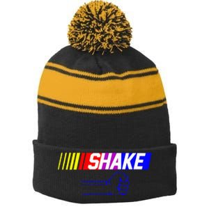 Shake And Bake Funny Family Lover Dad Daughter Son Matching Stripe Pom Pom Beanie