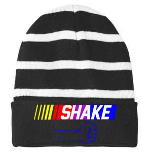 Shake And Bake Funny Family Lover Dad Daughter Son Matching Striped Beanie with Solid Band