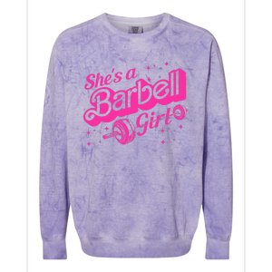 Shes A Barbell Colorblast Crewneck Sweatshirt