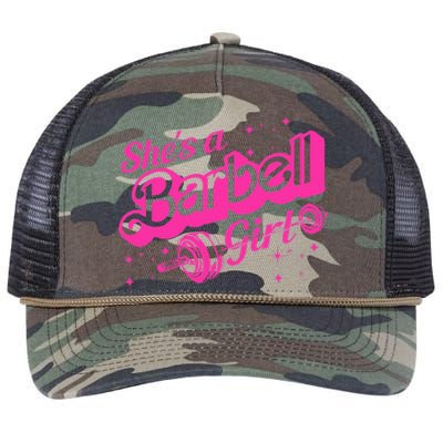 Shes A Barbell Retro Rope Trucker Hat Cap