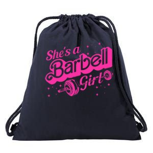 Shes A Barbell Drawstring Bag