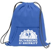 Sunshine And Brisket Retro Vintage Sun Beef Cute Gift Sweatshirt Cinch Pack Bag