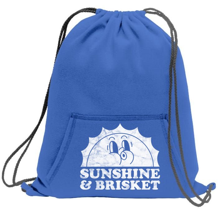 Sunshine And Brisket Retro Vintage Sun Beef Cute Gift Sweatshirt Cinch Pack Bag