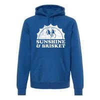 Sunshine And Brisket Retro Vintage Sun Beef Cute Gift Premium Hoodie