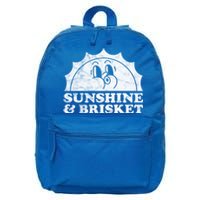 Sunshine And Brisket Retro Vintage Sun Beef Cute Gift 16 in Basic Backpack