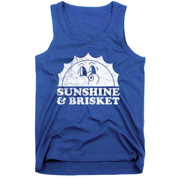 Sunshine And Brisket Retro Vintage Sun Beef Cute Gift Tank Top