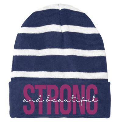 Strong And Beautiful Striped Beanie with Solid Band