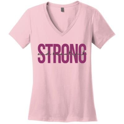 Strong And Beautiful Women's V-Neck T-Shirt