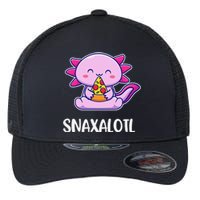 Snaxalotl Axolotl Cute Eating Pizza Snacks  Flexfit Unipanel Trucker Cap