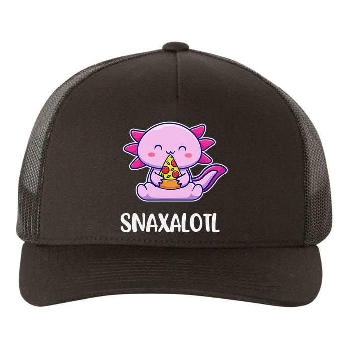 Snaxalotl Axolotl Cute Eating Pizza Snacks  Yupoong Adult 5-Panel Trucker Hat