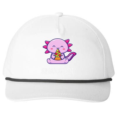 Snaxalotl Axolotl Cute Eating Pizza Snacks  Snapback Five-Panel Rope Hat