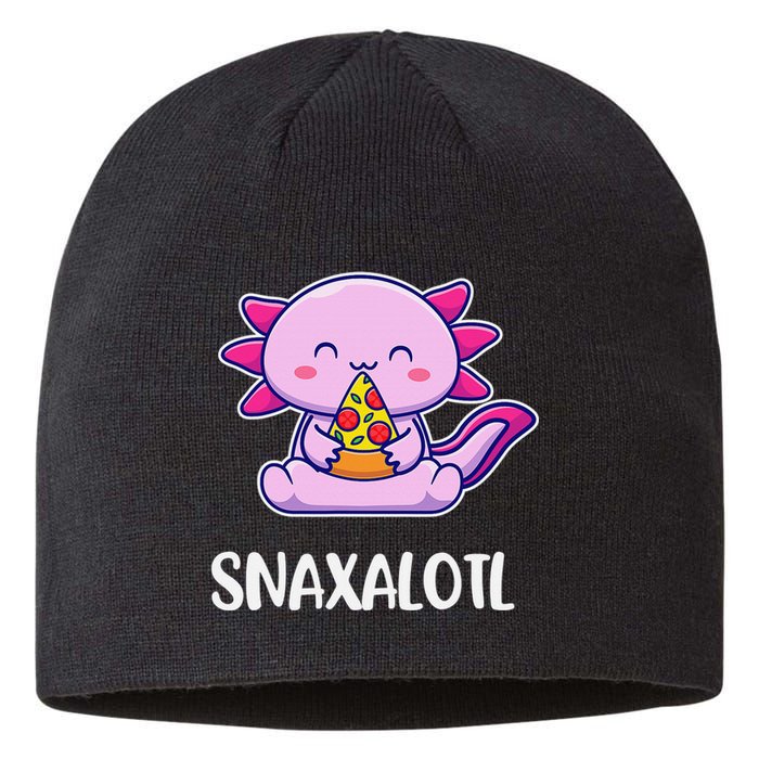 Snaxalotl Axolotl Cute Eating Pizza Snacks  Sustainable Beanie