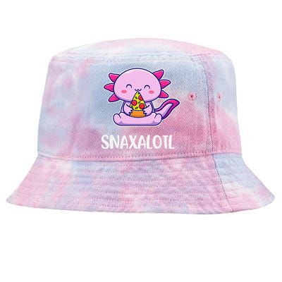 Snaxalotl Axolotl Cute Eating Pizza Snacks  Tie-Dyed Bucket Hat