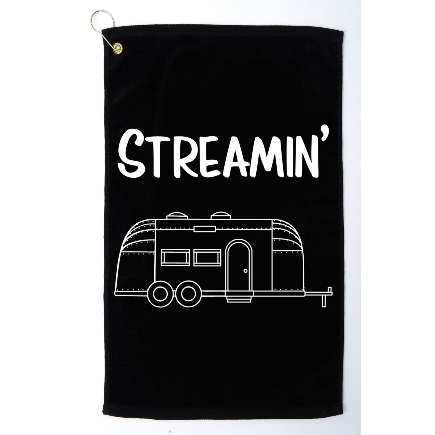 Streamin' Airstream Camping Gift Golf Towel